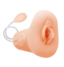 Телесный мастурбатор-вагина с грушей