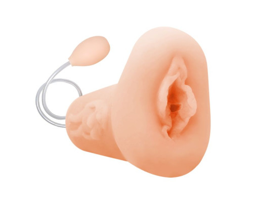 Телесный мастурбатор-вагина с грушей