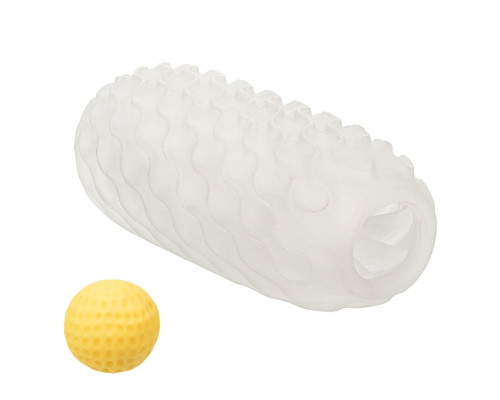 Двусторонний мастурбатор с желтым стимулирующим шариком Reversible Squishy Ball Stroker