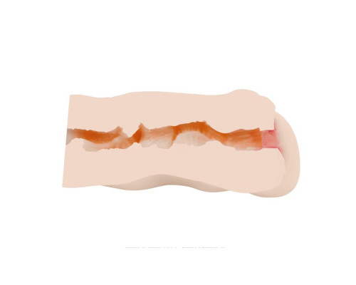 Мастурбатор-вагина с вибрацией и волнами на поверхности