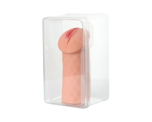 Телесный мастурбатор-вагина ELEGANCE с ромбами по поверхности