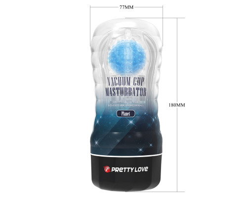 Прозрачный текстурированный мастурбатор Vacuum Cup Masturbator Planet
