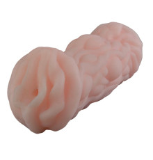 Телесный мастурбатор-вагина с ярко выраженным рельефом поверхности