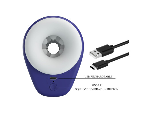 Синий автоматический вибромастурбатор Dj Lady