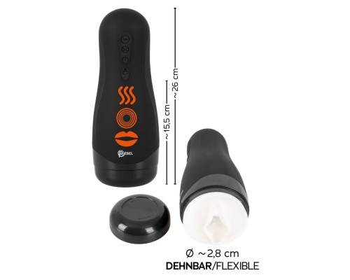 Черный вибромастурбатор с подогревом Masturbator with 3 Functions