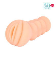 Телесный мастурбатор-вагина с комплектом эрекционных колец