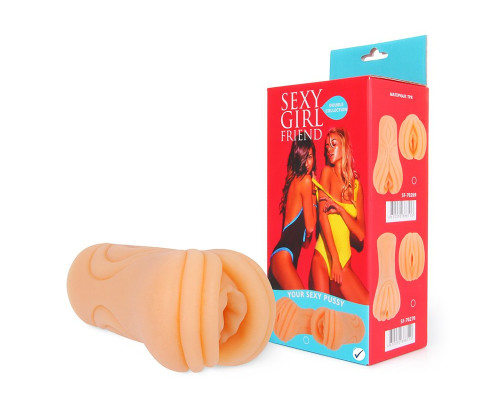 Телесный мастурбатор-вагина со складками на входе