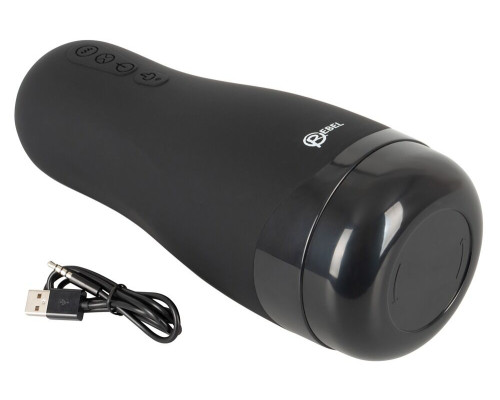 Черный вибромастурбатор с подогревом Masturbator with 3 Functions