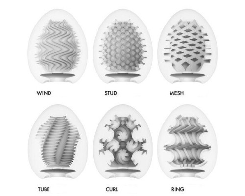 Набор из 6 мастурбаторов Tenga EGG IV с различным рельефом