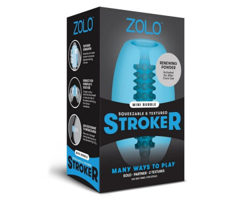 Голубой двусторонний мастурбатор MINI BUBBLE