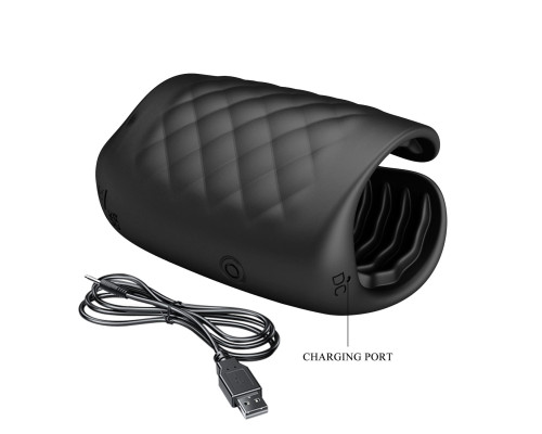 Черный мастурбатор с вибростимуляцией головки Black Glans Trainer