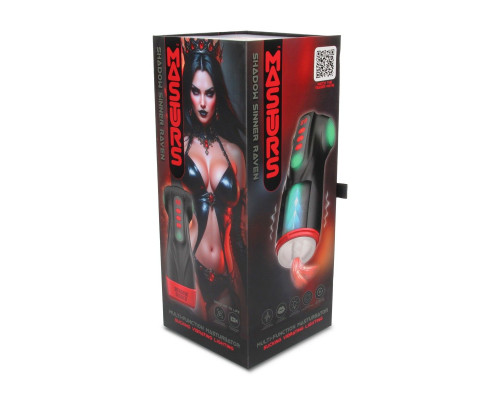Интерактивный мастурбатор Raven с вакуумом, вибрацией и подсветкой