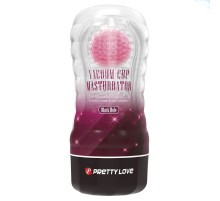 Прозрачный текстурированный мастурбатор Vacuum Cup Masturbator Black Hole