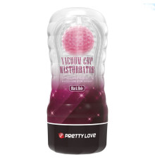 Прозрачный текстурированный мастурбатор Vacuum Cup Masturbator Black Hole