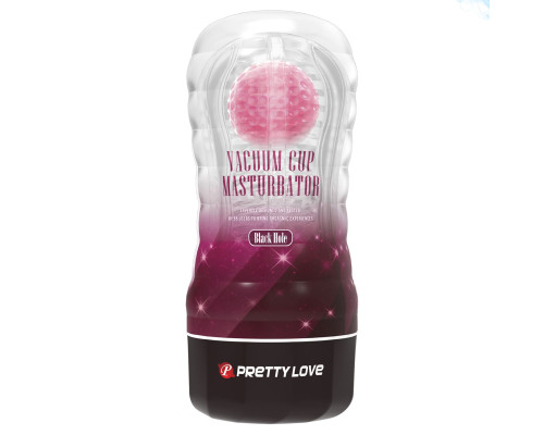 Прозрачный текстурированный мастурбатор Vacuum Cup Masturbator Black Hole