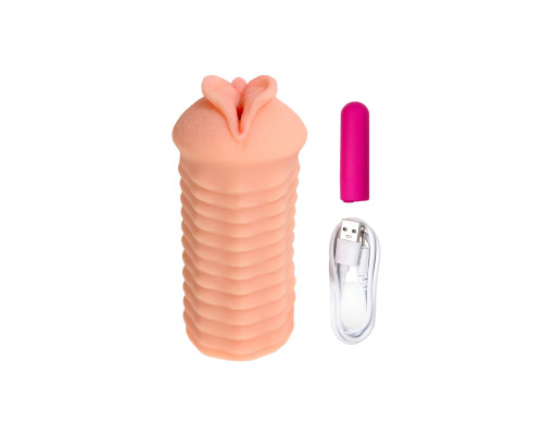 Телесный реалистичный мастурбатор-вагина Elegance.006 с вибрацией