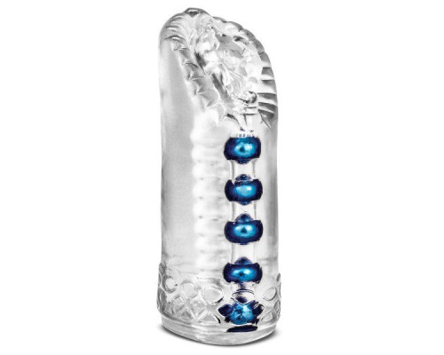 Прозрачный мастурбатор-вагина с 5 стимулирующими бусинами Snatch