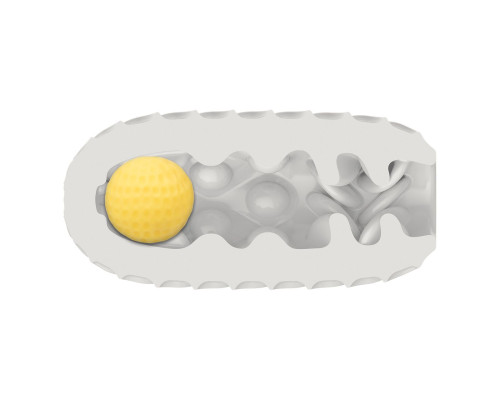 Двусторонний мастурбатор с желтым стимулирующим шариком Reversible Squishy Ball Stroker