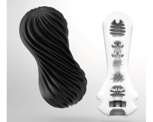 Мастурбатор FLEX Rocky Black с плотным рельефом