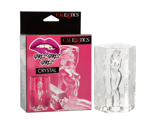 Прозрачный мастурбатор Crystal с внутренним рельефом в виде женского тела