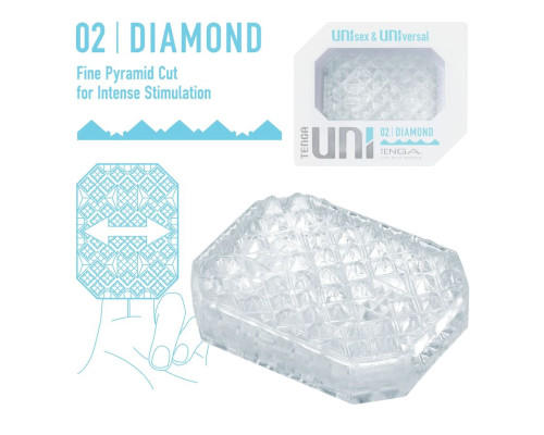 Прозрачный мастурбатор-стимулятор Tenga Uni Diamond