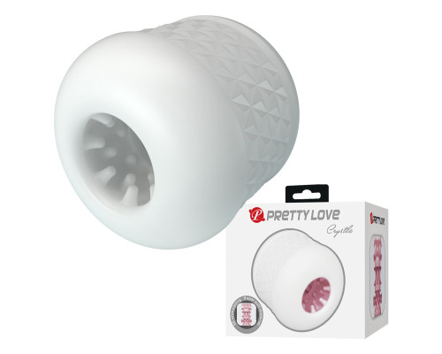 Белый сквозной мастурбатор Crystle