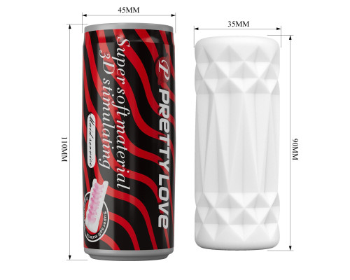 Белый компактный мастурбатор Maid Service в упаковке-банке