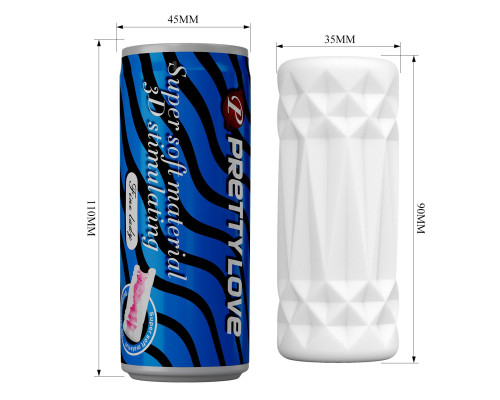 Белый компактный мастурбатор Fine Lady в упаковке-банке