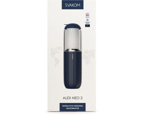Черно-белый интерактивный мастурбатор Alex Neo 2