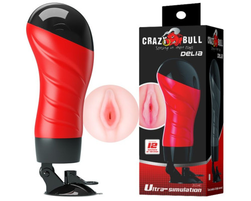 Мастурбатор-вагина Delia с вибрацией и присоской