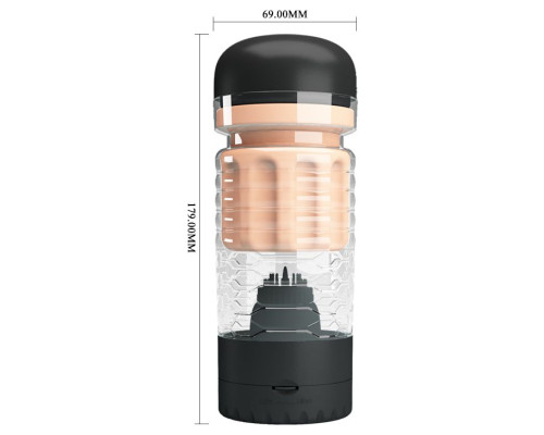 Вибромастурбатор-вагина Emily в черной колбе