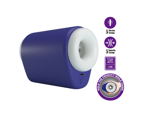 Синий автоматический вибромастурбатор Dj Lady