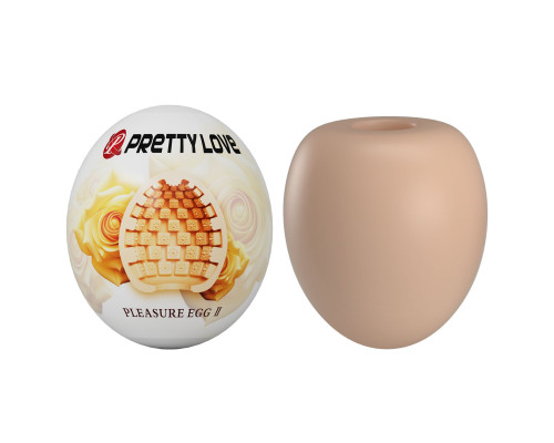 Бежевый мастурбатор-яйцо Pleasure Egg II