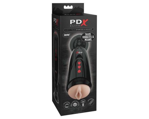 Мастурбатор-вагина с вибрацией Dirty Talk Starter Stroker