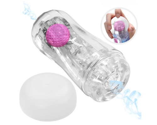 Прозрачный мастурбатор с подвижным шариком