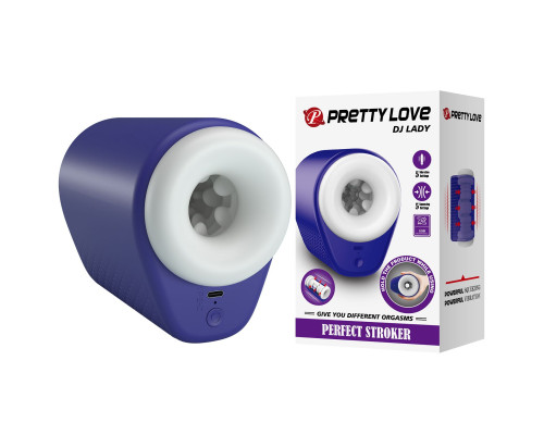 Синий автоматический вибромастурбатор Dj Lady