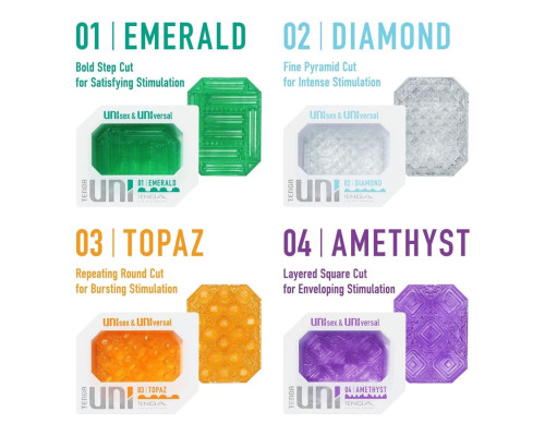 Набор из 4 мастурбаторов-стимуляторов Tenga Uni Variety Pack