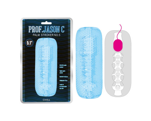 Голубой текстурированный мастурбатор Palm Stroker No.5