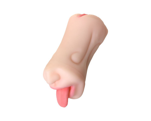 Телесный двусторонний мастурбатор Fruity Tongue - ротик и вагина