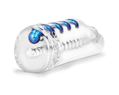 Прозрачный мастурбатор-вагина с 5 стимулирующими бусинами Snatch