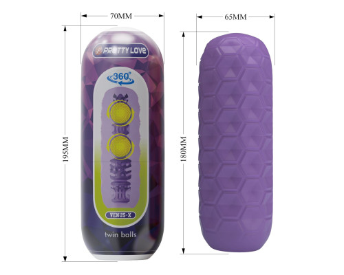 Фиолетовый мастурбатор Venus-X Twin balls