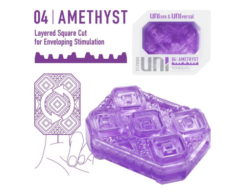 Фиолетовый мастурбатор-стимулятор Tenga Uni Amethyst