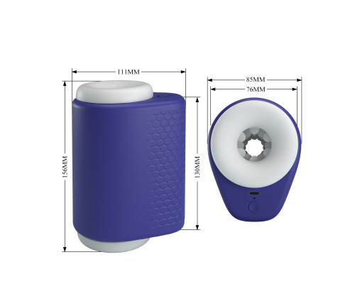 Синий автоматический вибромастурбатор Dj Lady