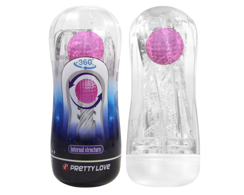 Прозрачный мастурбатор с подвижным шариком