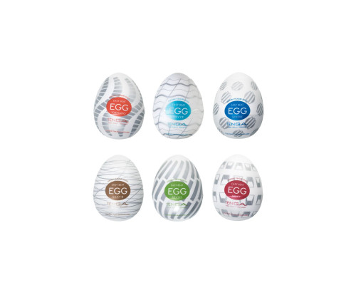 Набор из 6 мастурбаторов Tenga EGG III с различным рельефом
