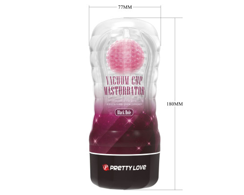 Прозрачный текстурированный мастурбатор Vacuum Cup Masturbator Black Hole