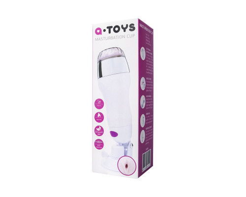 Мастурбатор-вагина в белой колбе с присоской и функцией нагрева