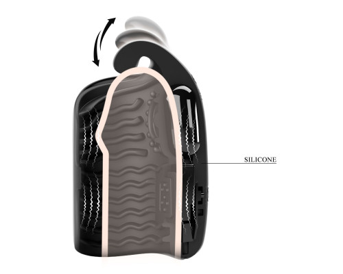 Черный мастурбатор с вибростимуляцией головки Black Glans Trainer