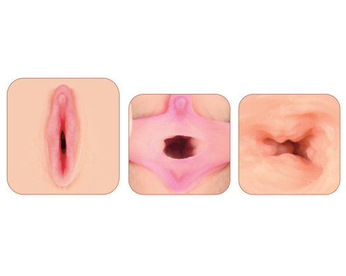 Телесный мастурбатор-вагина ELEGANCE с ромбами по поверхности