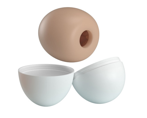 Бежевый мастурбатор-яйцо Pleasure Egg II